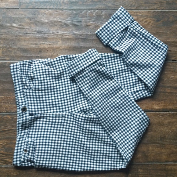 Anthropologie Pants - Anthropologie the Essential Crop Flare Black & White Plaid Pants - 6